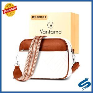Quilted Vegan Leather Crossbody Bag Minimal Chic Anti-Theft Travel Purse